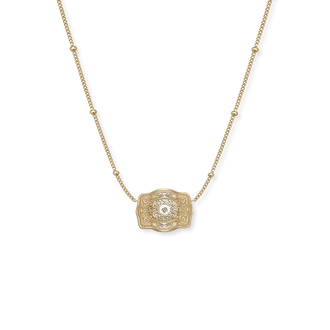 Ultra Mini Belt Buckle Necklace (Amelia Rose) - Gold